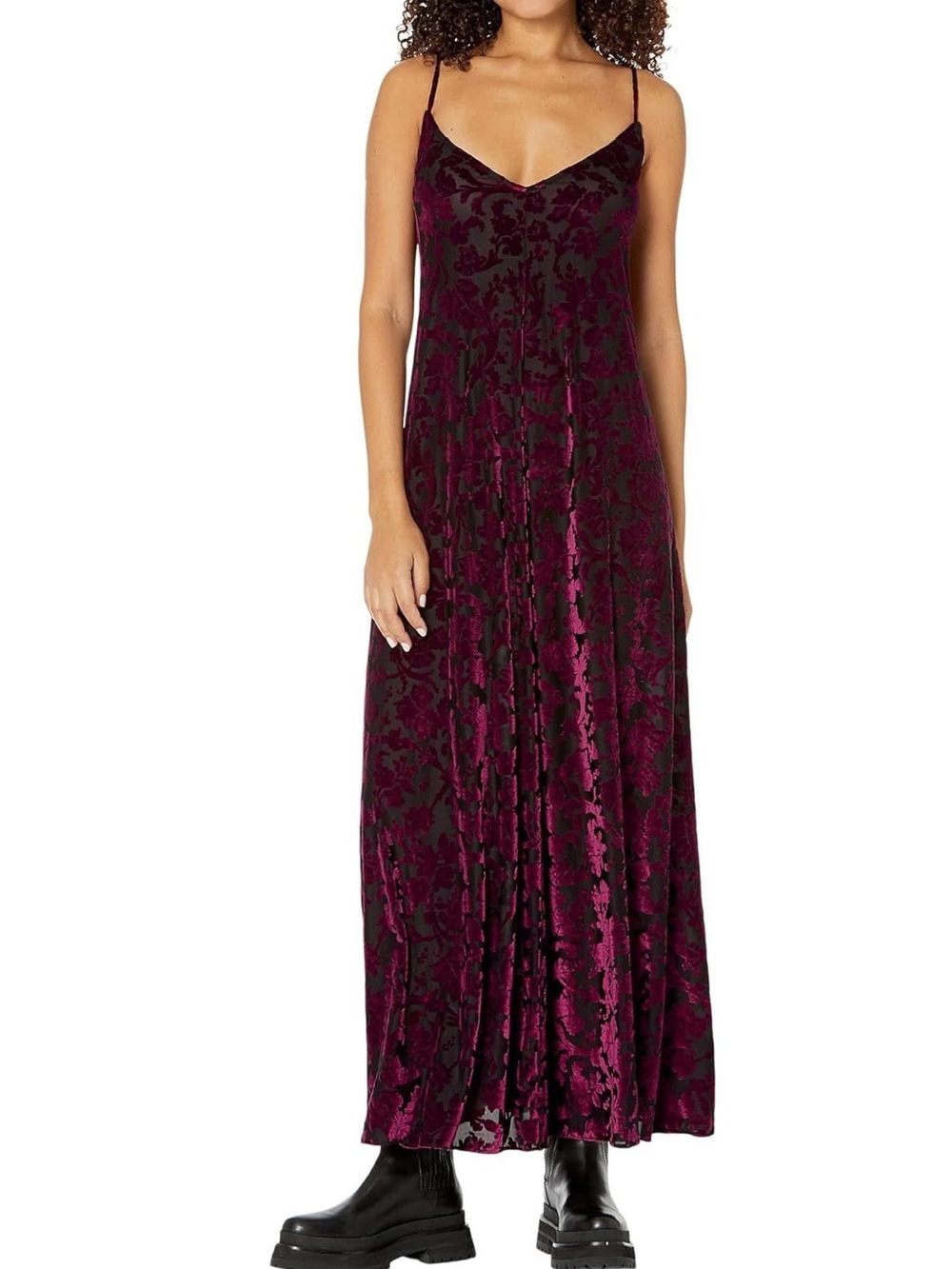 Free People Vibe With You Burnout Velvet Maxi Dress